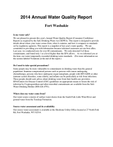 2014 Annual Water Quality Report Fort Washakie