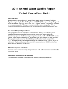 2014 Annual Water Quality Report Wardwell Water and Sewer District
