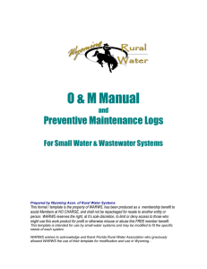 O &amp; M Manual Preventive Maintenance Logs