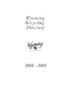 Wyoming Recycling Directory 2008 - 2009