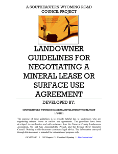 LANDOWNER GUIDELINES FOR NEGOTIATING A MINERAL LEASE OR