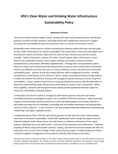 EPA’s Clean Water and Drinking Water Infrastructure  Sustainability Policy 