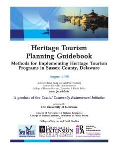 Heritage Tourism Planning Guidebook Methods for Implementing Heritage Tourism
