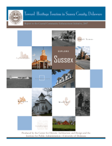 Sussex Toward  Heritage Tourism in Sussex County, Delaware