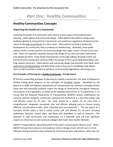 Part One:  Healthy Communities Healthy‐Communities Concepts  Improving the Health of a Community 