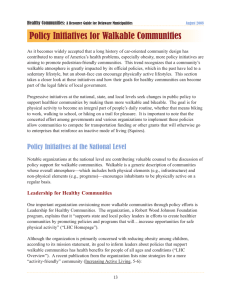 Policy Initiatives for Walkable Communities