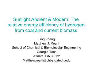 Sunlight Ancient &amp; Modern: The relative energy efficiency of hydrogen