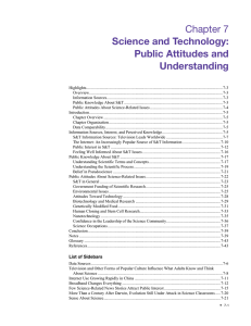 Chapter 7 Science and Technology: Public Attitudes and Understanding