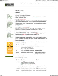 RSS 2.0 Specification -specification.com/rss-2.0-specification.htm