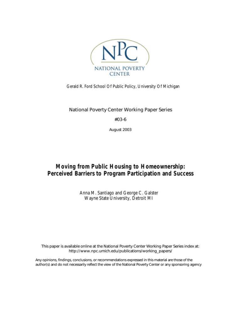 Moving from Public Housing to Homeownership: