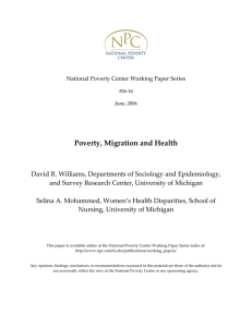 Poverty, Migration and Health 