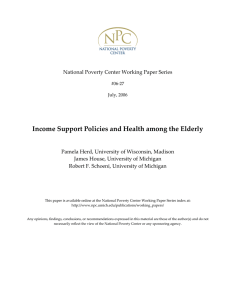 Income Support Policies and Health among the Elderly   