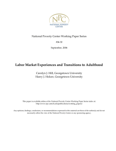 Labor Market Experiences and Transitions to Adulthood 