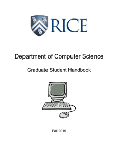 Department of Computer Science Graduate Student Handbook Fall 2015
