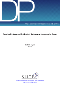 DP Pension Reform and Individual Retirement Accounts in Japan KITAO Sagiri