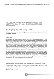 THE EFFECTS OF HUMIC ACID AND PHOSPHORIC ACID ROOTSTOCKS Phanuphong Rengrudkij