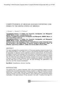 COMPETITIVENESS OF MEXICAN AVOCADO EXPORTING COM- J. Bonales , J. Navarro