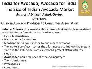 India for Avocado; Avocado for India Author: Abhilash Ashok Gorhe, Secretary,