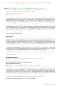 30 Years of cultivar research at Westfalia technological services A.T. Bruwer