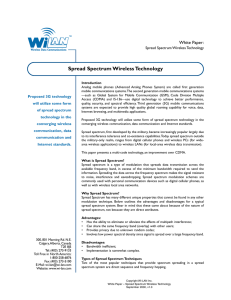 Spread Spectrum Wireless Technology White Paper: Spread  Spectrum Wireless Technology