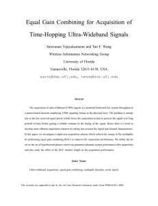 Equal Gain Combining for Acquisition of Time-Hopping Ultra-Wideband Signals