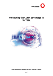 Unleashing the CDMA advantage in WCDMA Page -