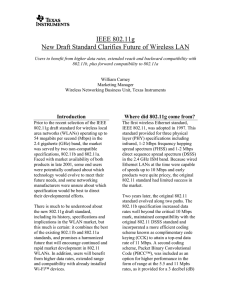 IEEE 802.11g New Draft Standard Clarifies Future of Wireless LAN
