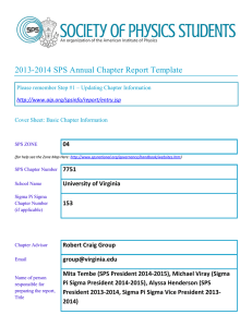 2013-2014 SPS Annual Chapter Report Template