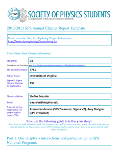 2012-2013 SPS Annual Chapter Report Template 04 7751 University of Virginia