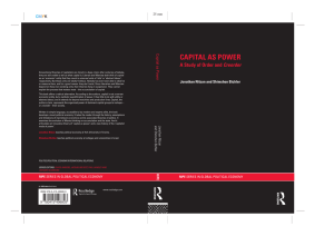 CaPItal aS PowER a Study of order and C M