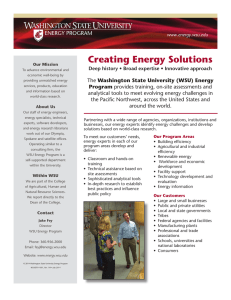 Creating Energy Solutions Washington State University (WSU) Energy Program