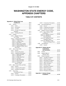 WASHINGTON STATE ENERGY CODE, APPENDIX CHAPTERS TABLE OF CONTENTS