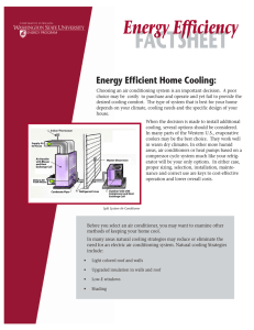 Energy Efficiency Energy Efficient Home Cooling: