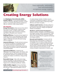 Creating Energy Solutions Your regionally, nationally, and internationally recognized energy experts.