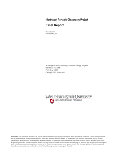 Final Report Northwest Portable Classroom Project