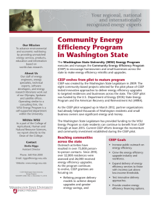 Community Energy Efficiency Program in Washington State Our Mission