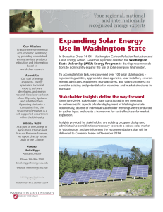 Expanding Solar Energy Use in Washington State Our Mission