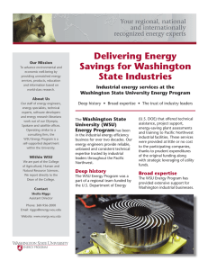 Delivering Energy Savings for Washington State Industries Our Mission