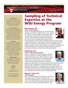 Sampling of Technical Expertise at the WSU Energy Program