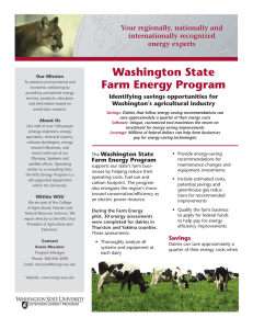Washington State Farm Energy Program Your regionally, nationally and internationally recognized