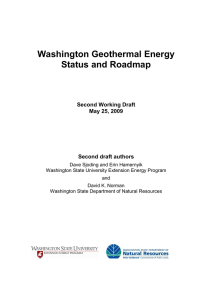 Washington Geothermal Energy Status and Roadmap Second Working Draft May 25, 2009