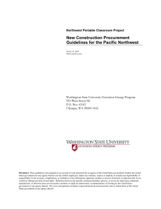 New Construction Procurement Guidelines for the Pacific Northwest
