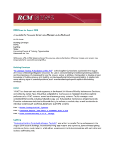 RCM News for August 2014 Building Envelope HVAC