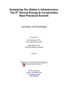 Sustaining Our Nation’s Infrastructure The 9 Annual Energy &amp; Construction