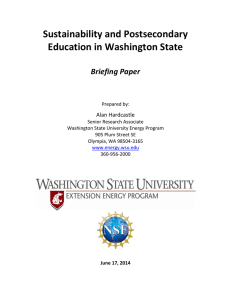 Sustainability and Postsecondary Education in Washington State Briefing Paper Alan Hardcastle