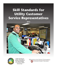 Skill Standards for Utility Customer Service Representatives 2012