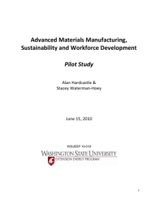 Advanced Materials Manufacturing, Sustainability and Workforce Development Pilot Study