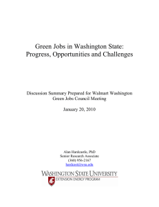 Green Jobs in Washington State: Progress, Opportunities and Challenges