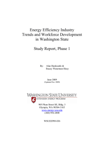 Energy Efficiency Industry Trends and Workforce Development in Washington State