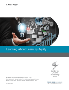 Learning About Learning Agility A White Paper